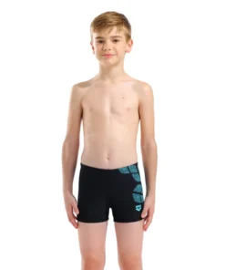 Bañador short para niño arena Feel Kikko – Negro/Agua
