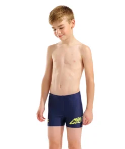 Bañador short para niño arena Feel Lettering – Azul Marino