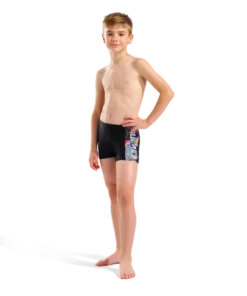 Bañador short para niño arena Feel Lit Logo – Negro/Multicolor