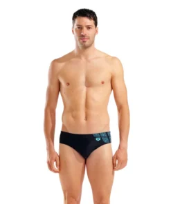 Bañador slip para hombre arena Feel Kikko – Negro/Agua