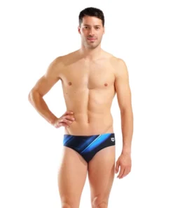 Bañador slip para hombre arena Feel Light – Negro/Multicolor
