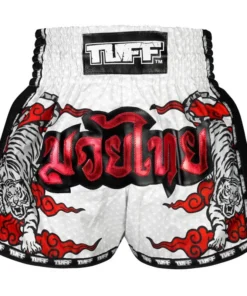 Short de Muay Thai TUFF – Style rétro blanc Twin Tiger