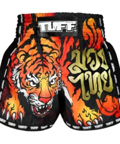 Short de Muay Thai TUFF – Style rétro Noir Furious Tiger