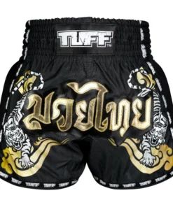 Short de Muay Thai TUFF – Style rétro noir Twin Tiger