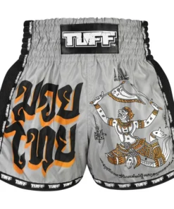 Short de Muay Thai TUFF – Hanuman Yantra de style rétro avec drapeau de guerre