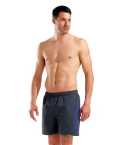 Bóxer de playa arena para hombre Fundamentals Logo R – Asfalto/Neón