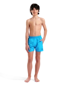 Bóxer de playa para niño arena Solid R – Turquesa/Azul marino