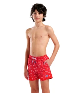 Bóxer de playa para niño arena Water Prints – Palmas rojas
