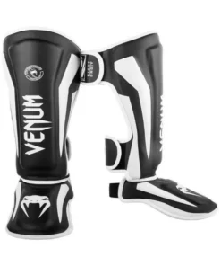 Protège-tibias Venum Elite – Noir/Blanc