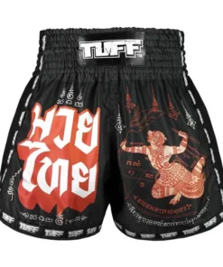 Short de Muay Thai TUFF – Style rétro Hanuman volant hissant le drapeau
