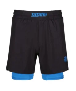 Short de Grappling Double Couche Tatami – Noir/Bleu