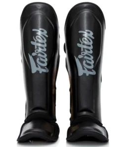 Protège-tibias Fairtex X Booster Muay Thai – Noir/Gris