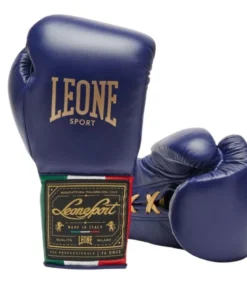 Gants de boxe Leone Orlando Classico Tricolore en dentelle – Bleu