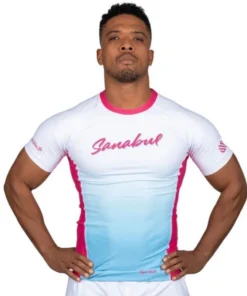 Rashguard Sanabul Tropic Vice BJJ – Blanc/Rose/Bleu