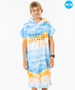 Poncho RIP CURL Printed Hooded Boy – Blue/White