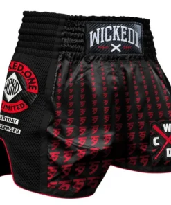 Short de Muay Thai Wicked One Infinit – Noir/Rouge