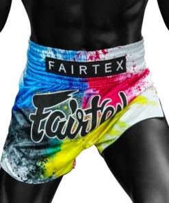 Short de Muay Thaï Fairtex Acid Jazz – Blanc