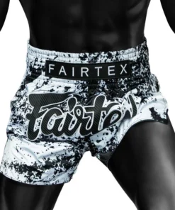 Short de Muay Thaï Fairtex Grunge – Blanc