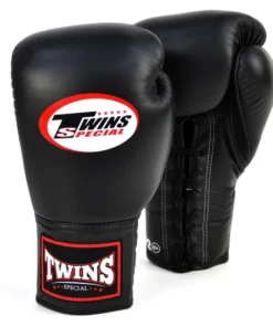 Gants de boxe à lacets Twins – Noir