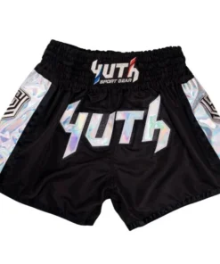 Short de Muay Thai Yuth Hologram – Noir/Argent