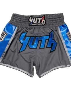 Short de Muay Thai Yuth Hologram – Gris/Bleu