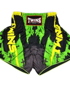 Short de Muay Thai Twins Candy – Noir/Vert