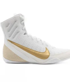 Chaussures de boxe Nike Machomai 3 – Blanc/Or – Chaussettes offertes