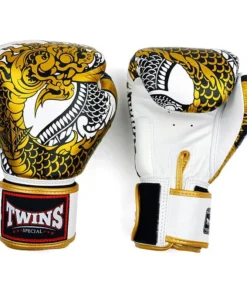 Gants de boxe Twins Nagas – Blanc/Or