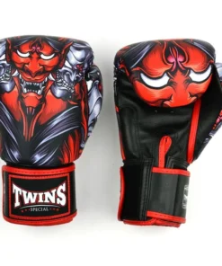 Gants de boxe Twins Kabuki – Noir/Rouge