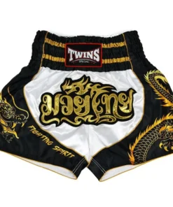 Short de Muay Thai Twins Dragon – Blanc/Noir
