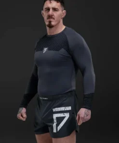 Rashguard à manches longues Gym King Fight Division Combat – Graphite
