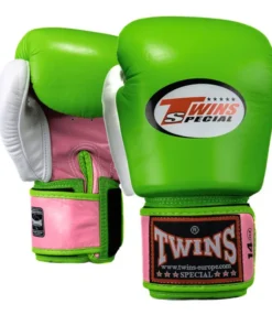 Gants de boxe Twins 3 tons – Vert/Rose/Blanc