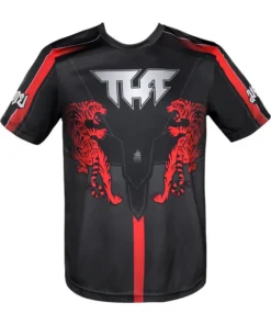 TUFF T-Shirt – Black Double Tiger With Thai Mythical Forest Creatures
