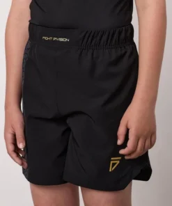 Gym King Fight Division Combat Kids Shorts – Black