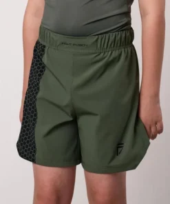 Gym King Fight Division Combat Kids Shorts – Deep Olive