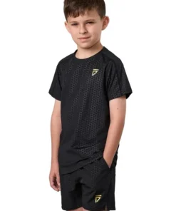 Gym King Fight Division Kids Debossed Training Tee – Black/Gold