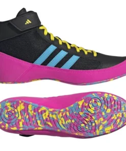 Adidas Kids Havoc Wrestling Boots – Black/Pink/Cyan