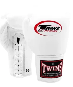 Twins Lace Up Boxing Gloves – White