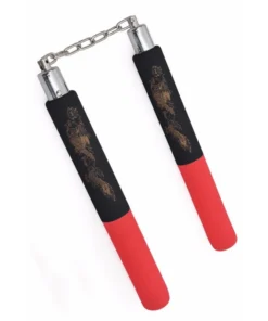 Nunchaku mousse chaîne Dragon Dojo Master Noir/Rouge – ARE115
