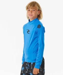Licra Rip Curl Brand Wave UPF BOY Long Sleeve Blue Gum