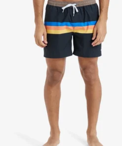 Bañador Quiksilver Everyday Staright 15 Black Retro Stripe