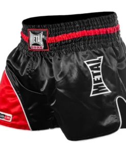 Short de Kick Boxing Metal Boxe Club Line Noir/Rouge/Blanc