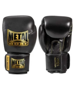 Gants de boxe Cuir Metal Boxe Thaï Series Noir/Or – MB5300N