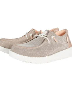Zapatillas Hey Dude Wendy Metallic Sparkle Rose Gold