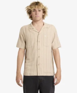 Camisa Rvca Exotica Stripe Light Khaki