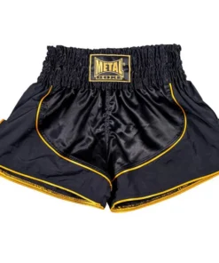 Short de boxe Thaï Metal Boxe Siam Noir/Or – MBTEX104N