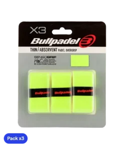 Overgrips Bullpadel GB1705 Thin/Absorvent Amarillo Fluor (Pack x3)