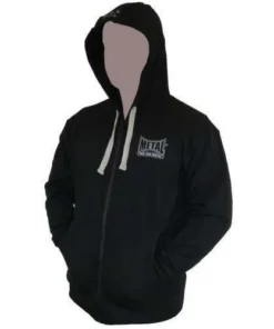 Sweat-shirt à capuche zippé Metal Boxe The Black