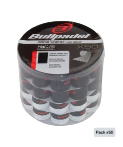 Tambor Overgrips Bullpadel GB1201 Perforados Negro/Blanco (x50)