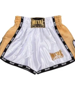 Short de Boxe Thaï/Kick Metal Boxe Extrem – Blanc/Or